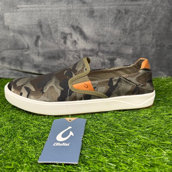 OluKai Lae\'ahi Pa\'i Green Camo Slip On Loafers Sneakers Casual Shoes Mens 10.5 main image 8